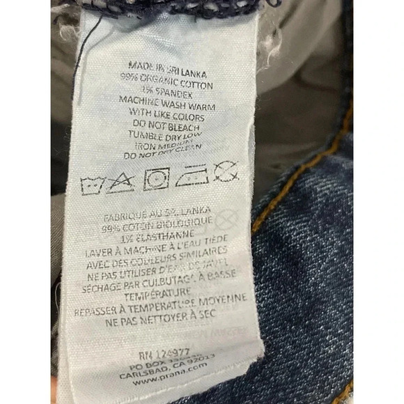 Prana Jeans Men’s Size 33x28 Blue Straight Fit Organic Cotton Stretch 5 Pocket - Picture 12 of 12